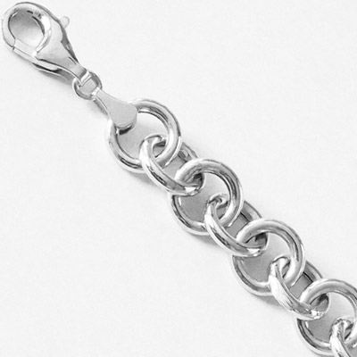 14k White Gold 9mm Round 7" Charm Bracelet by Charm n Jewelry 14k White Gold 9mm Round 7" Charm Bracelet by Charm n Jewelry