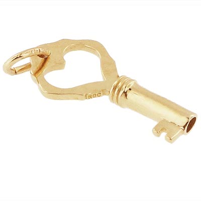 14K Gold Antique Heart Key Charm by Rembrandt Charms 14K Gold Antique Heart Key Charm by Rembrandt Charms