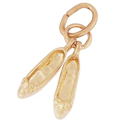 10K Gold Pair of Ballet Shoes Accent by Rembrandt Charms 10K Gold Pair of Ballet Shoes Accent by Rembrandt Charms