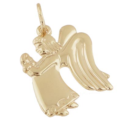14k Gold Flat Praying Angel Girl Charm by Rembrandt Charms 14k Gold Flat Praying Angel Girl Charm by Rembrandt Charms