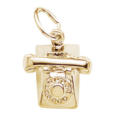 Gold Plate Rotary Phone Charm by Rembrandt Charms Gold Plate Rotary Phone Charm by Rembrandt Charms