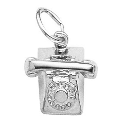 14K White Gold Rotary Phone Charm by Rembrandt Charms 14K White Gold Rotary Phone Charm by Rembrandt Charms