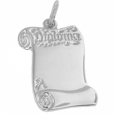 14k White Gold Graduation Diploma Charm by Rembrandt Charms 14k White Gold Graduation Diploma Charm by Rembrandt Charms