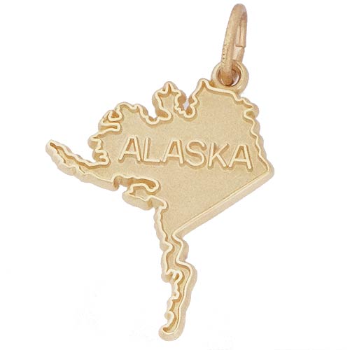 14k Gold Alaska Map Charm by Rembrandt Charms 14k Gold Alaska Map Charm by Rembrandt Charms