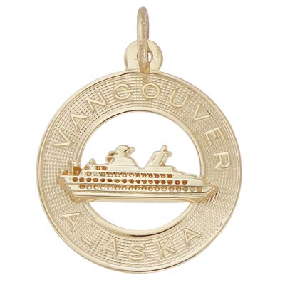 14k Gold Vancouver Alaska Cruise Charm by Rembrandt Charms 14k Gold Vancouver Alaska Cruise Charm by Rembrandt Charms