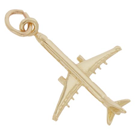 14K Gold Medium Airplane Charm by Rembrandt Charms 14K Gold Medium Airplane Charm by Rembrandt Charms