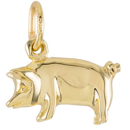 10K Gold Pig Charm by Rembrandt Charms 10K Gold Pig Charm by Rembrandt Charms