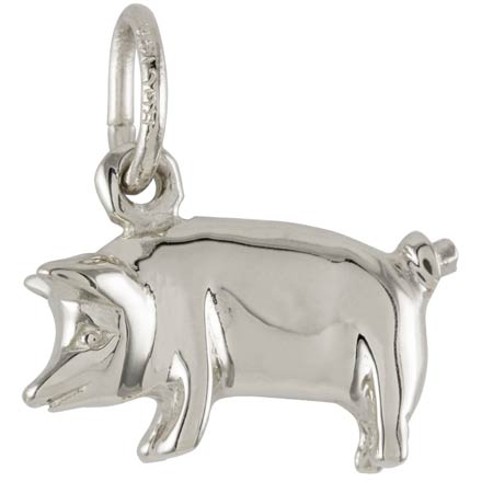 Sterling Silver Pig Charm by Rembrandt Charms Sterling Silver Pig Charm by Rembrandt Charms