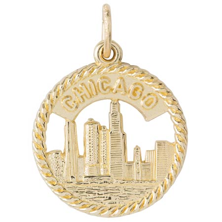 14K Gold Chicago Skyline Charm by Rembrandt Charms 14K Gold Chicago Skyline Charm by Rembrandt Charms