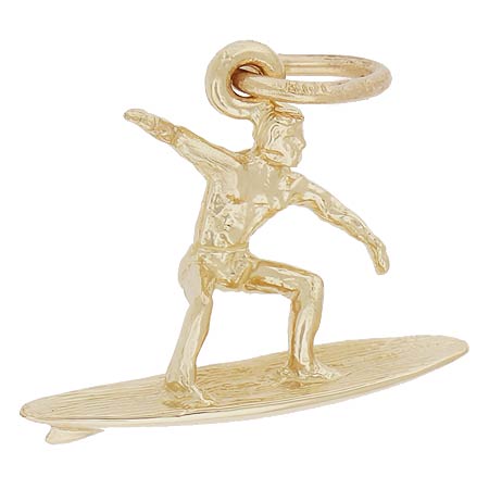 14K Gold Surfer Charm by Rembrandt Charms 14K Gold Surfer Charm by Rembrandt Charms