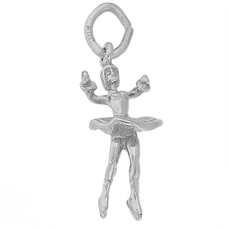 14K White Gold Twirling Ice Skater Charm by Rembrandt Charms 14K White Gold Twirling Ice Skater Charm by Rembrandt Charms
