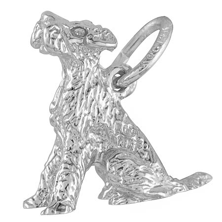 14K White Gold Sitting Terrier Dog Charm by Rembrandt Charms 14K White Gold Sitting Terrier Dog Charm by Rembrandt Charms