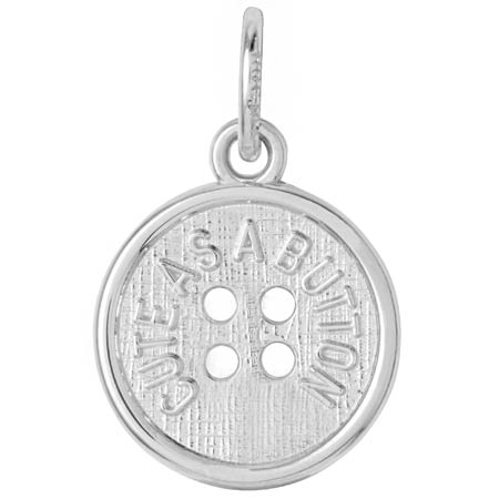 Sterling Silver Cute as a Button Charm by Rembrandt Charms Sterling Silver Cute as a Button Charm by Rembrandt Charms