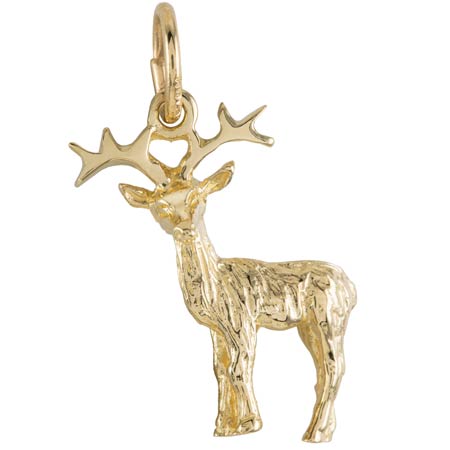 Gold Plate Reindeer Charm by Rembrandt Charms Gold Plate Reindeer Charm by Rembrandt Charms