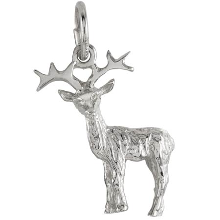 14K White Gold Reindeer Charm by Rembrandt Charms 14K White Gold Reindeer Charm by Rembrandt Charms