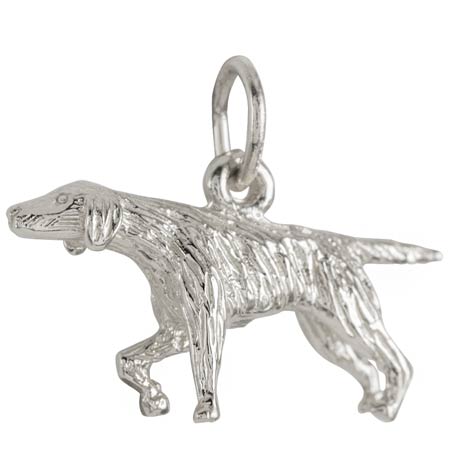14K White Gold Pointer Dog Charm by Rembrandt Charms 14K White Gold Pointer Dog Charm by Rembrandt Charms