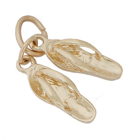 14K Gold Pair of Flip Flops Accent Charm by Rembrandt Charms 14K Gold Pair of Flip Flops Accent Charm by Rembrandt Charms