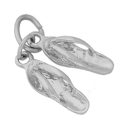 14K White Gold Pair of Flip Flops Accent Charm by Rembrandt Charms 14K White Gold Pair of Flip Flops Accent Charm by Rembrandt Charms