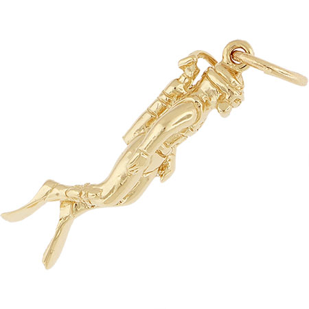 Gold Plated Scuba Diver Charm by Rembrandt Charms Gold Plated Scuba Diver Charm by Rembrandt Charms