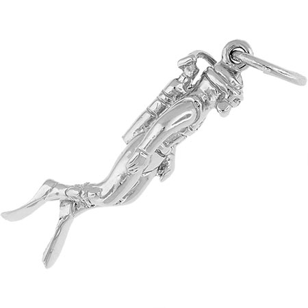 14K White Gold Scuba Diver Charm by Rembrandt Charms 14K White Gold Scuba Diver Charm by Rembrandt Charms