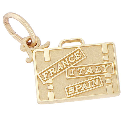 14k Gold European Travel Suitcase Charm by Rembrandt Charms 14k Gold European Travel Suitcase Charm by Rembrandt Charms