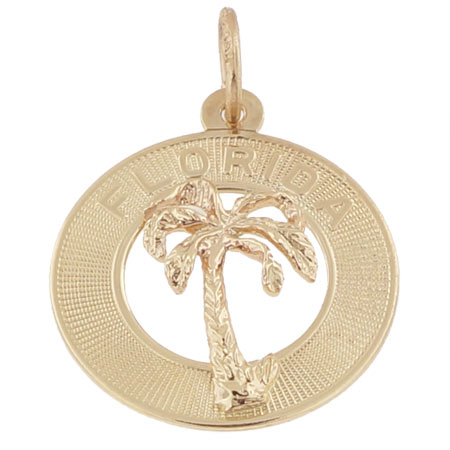 14k Gold Florida Palm Tree Charm by Rembrandt Charms 14k Gold Florida Palm Tree Charm by Rembrandt Charms