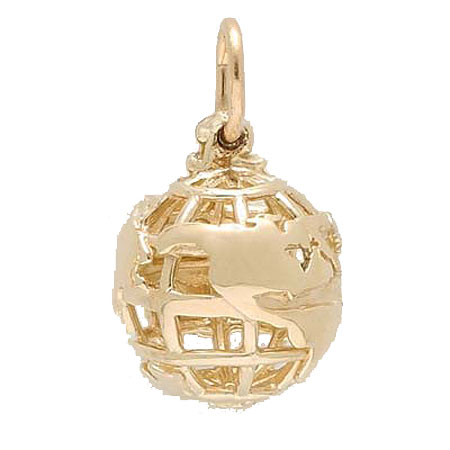 14k Gold World Globe Charm by Rembrandt Charms 14k Gold World Globe Charm by Rembrandt Charms