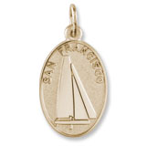 14K Gold San Francisco Oval Disc Charm by Rembrandt Charms 14K Gold San Francisco Oval Disc Charm by Rembrandt Charms