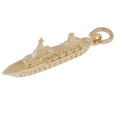 14K Gold Cayman Island Cruise Ship Charm by Rembrandt Charms 14K Gold Cayman Island Cruise Ship Charm by Rembrandt Charms