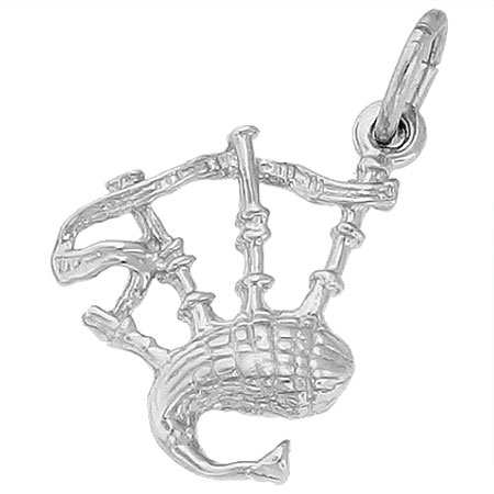 14K White Gold Bagpipes Charm by Rembrandt Charms 14K White Gold Bagpipes Charm by Rembrandt Charms