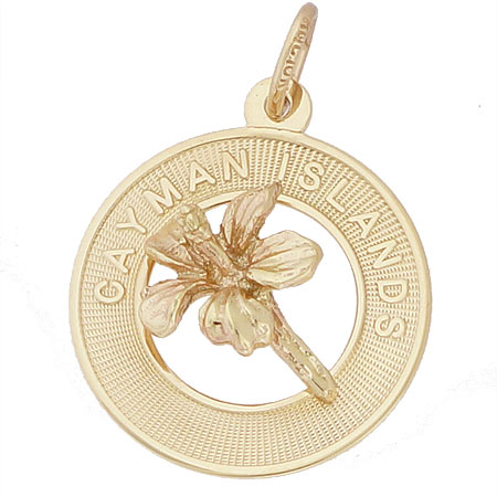 14K Gold Grand Cayman Hibiscus Charm by Rembrandt Charms 14K Gold Grand Cayman Hibiscus Charm by Rembrandt Charms