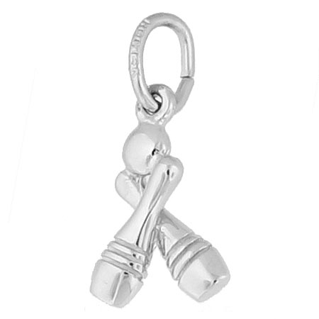 14K White Gold Bowling Accent Charm by Rembrandt Charms 14K White Gold Bowling Accent Charm by Rembrandt Charms