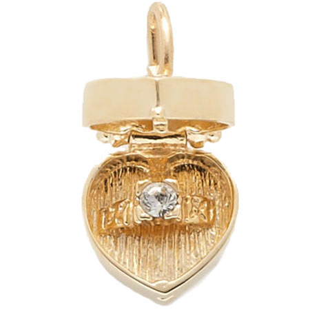 14K Gold Heart Engagement Ring Box Charm by Rembrandt Charms 14K Gold Heart Engagement Ring Box Charm by Rembrandt Charms
