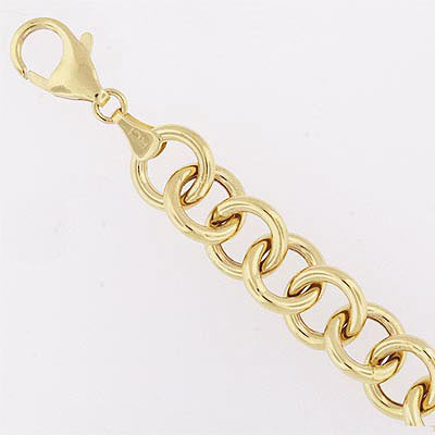 14k Gold 9mm Round 7" Charm Bracelet by Charm n Jewelry 14k Gold 9mm Round 7" Charm Bracelet by Charm n Jewelry