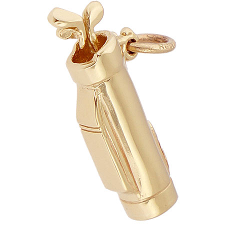 14k Gold Small Golf Bag Charm by Rembrandt Charms 14k Gold Small Golf Bag Charm by Rembrandt Charms