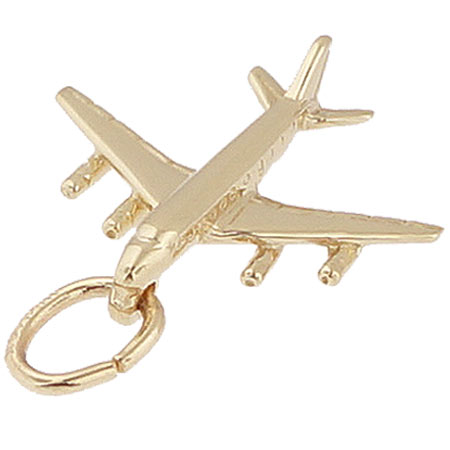 14k Gold DC 8-707 Jet Plane Charm by Rembrandt Charms 14k Gold DC 8-707 Jet Plane Charm by Rembrandt Charms
