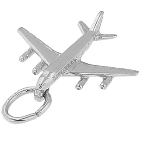 Sterling Silver DC 8-707 Jet Plane Charm by Rembrandt Charms Sterling Silver DC 8-707 Jet Plane Charm by Rembrandt Charms