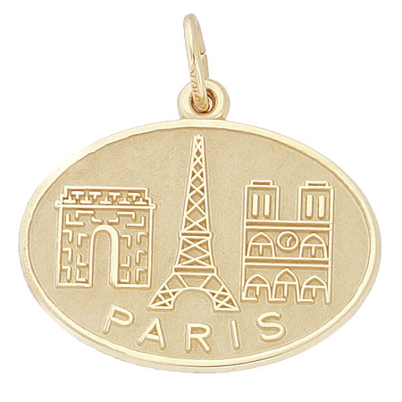 14k Gold Paris France Monuments Charm by Rembrandt Charms 14k Gold Paris France Monuments Charm by Rembrandt Charms