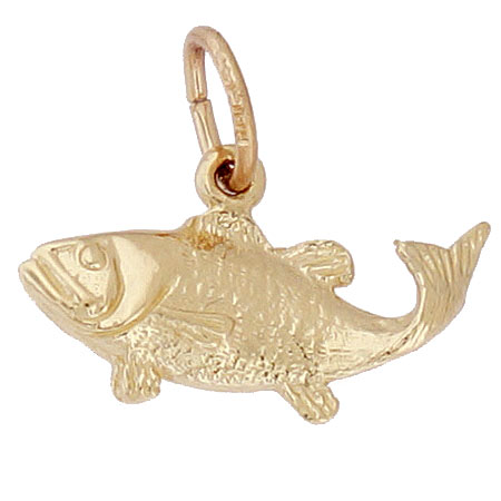 Gold Plate Bass Fish Charm by Rembrandt Charms Gold Plate Bass Fish Charm by Rembrandt Charms