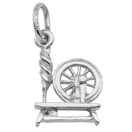 14K White Gold Spinning Wheel Charm by Rembrandt Charms 14K White Gold Spinning Wheel Charm by Rembrandt Charms