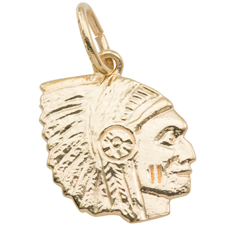 14K Gold Native American Charm by Rembrandt Charms 14K Gold Native American Charm by Rembrandt Charms