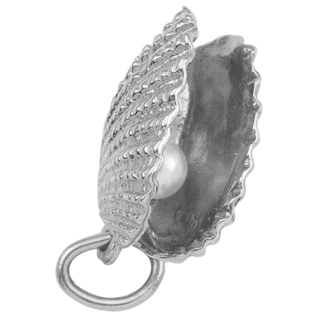 Sterling Silver Oyster with Pearl Charm by Rembrandt Charms Sterling Silver Oyster with Pearl Charm by Rembrandt Charms