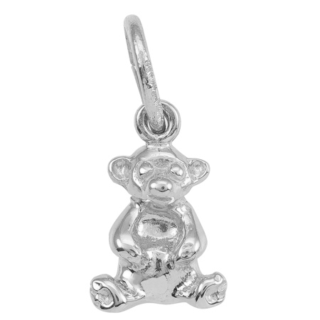 14K White Gold Sitting Bear Accent Charm by Rembrandt Charms 14K White Gold Sitting Bear Accent Charm by Rembrandt Charms
