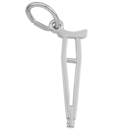 14K White Gold Crutch Charm by Rembrandt Charms 14K White Gold Crutch Charm by Rembrandt Charms