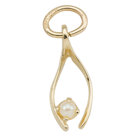 14K Gold Wishbone Accent Charm by Rembrandt Charms 14K Gold Wishbone Accent Charm by Rembrandt Charms