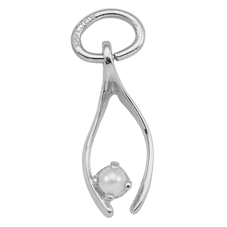14K White Gold Wishbone Accent Charm by Rembrandt Charms 14K White Gold Wishbone Accent Charm by Rembrandt Charms