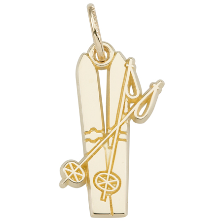 10K Gold Flat Skis Charm by Rembrandt Charms 10K Gold Flat Skis Charm by Rembrandt Charms