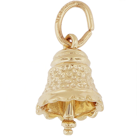 14K Gold Small Speckled Bell Charm by Rembrandt Charms 14K Gold Small Speckled Bell Charm by Rembrandt Charms