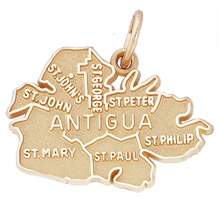 14k Gold Antigua Island Map Charm by Rembrandt Charms 14k Gold Antigua Island Map Charm by Rembrandt Charms