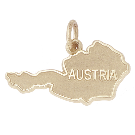 14K Gold Austria Map Charm by Rembrandt Charms 14K Gold Austria Map Charm by Rembrandt Charms